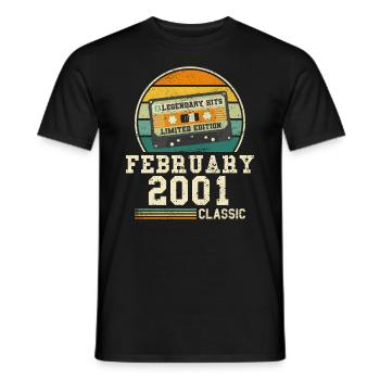 23. Geburtstag FEBRUAR Jahrgang 2001 Geschenkidee - Männer T-Shirt - Schwarz - Vorne - AI Model Male 178 light (178cm)