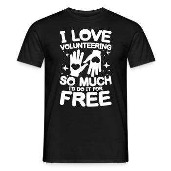 I Love Volunteering für Freiwillige und - Männer T-Shirt - Schwarz - Vorne - AI Model Male 178 light (178cm)