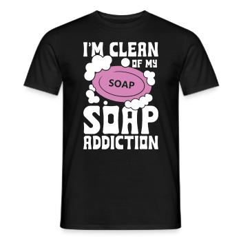 I'm Clean Of My Soap Addiction für einen - Männer T-Shirt - Schwarz - Vorne - AI Model Male 178 light (178cm)