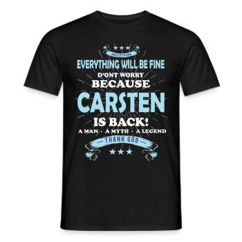 Tout ira bien Carsten est de retour - T-shirt homme - noir - Devant - AI Model Male 178 light (178cm)