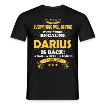 Tout ira bien Darius est de retour - T-shirt homme - noir - Devant - AI Model Male 178 light (178cm)