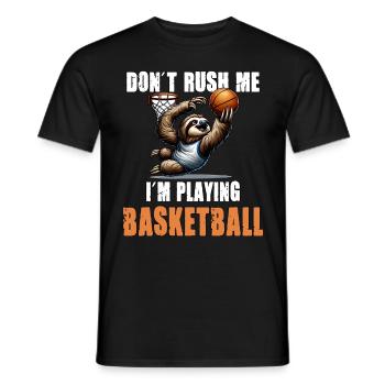 Faultier Basketball Ich hetze nicht ich spiele - Männer T-Shirt - Schwarz - Vorne - AI Model Male 178 light (178cm)