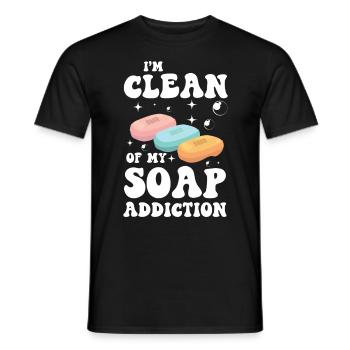I'm Clean Of My Soap Addiction für einen - Männer T-Shirt - Schwarz - Vorne - AI Model Male 178 light (178cm)