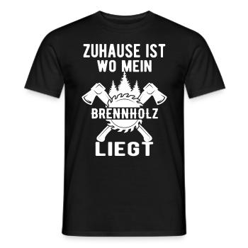 Zuhause ist wo mein Brennholz liegt - Männer T-Shirt - Schwarz - Vorne - AI Model Male 178 light (178cm)