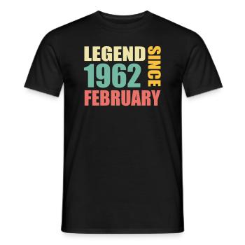 62. Geburtstag FEBRUAR Jahrgang 1962 Geschenkidee - Männer T-Shirt - Schwarz - Vorne - AI Model Male 178 light (178cm)