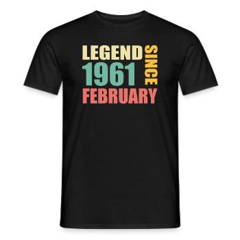 63. Geburtstag FEBRUAR Jahrgang 1961 Geschenkidee - Männer T-Shirt - Schwarz - Vorne - AI Model Male 178 light (178cm)