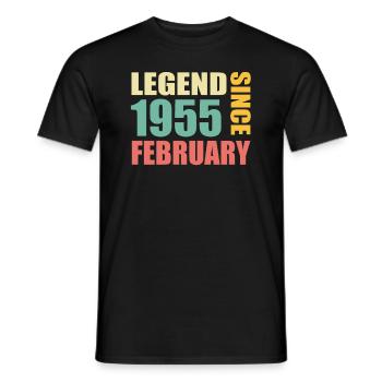 69th Birthday FEBRUARY Vintage 1955 Gift Idea - Men's T-Shirt - black - Front - AI Model Male 178 light (178cm)