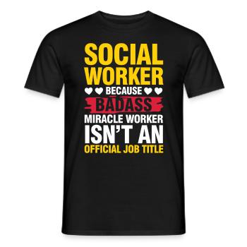 Social Worker Miracle Worker für einen - Männer T-Shirt - Schwarz - Vorne - AI Model Male 178 light (178cm)