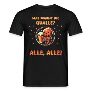 Que fait la méduse - bière ALL cadeau drôle - T-shirt homme - noir - Devant - AI Model Male 178 light (178cm)