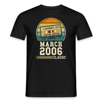18th Birthday March Vintage 2006 Gift Idea - Men's T-Shirt - black - Front - AI Model Male 178 light (178cm)