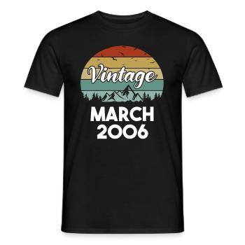 18e anniversaire mars Vintage 2006 idée cadeau - T-shirt homme - noir - Devant - AI Model Male 178 light (178cm)