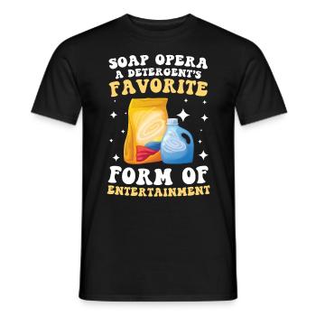 Soap Opera Detergent's Favorite Entertainment - Männer T-Shirt - Schwarz - Vorne - AI Model Male 178 light (178cm)
