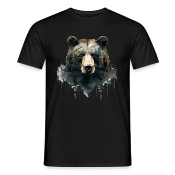 Wald Bär Natur Wildlife Kunst Berg Tier - Männer T-Shirt - Schwarz - Vorne - AI Model Male 178 light (178cm)
