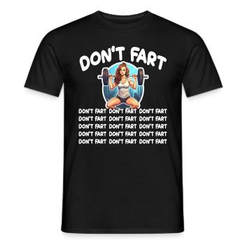 Funny Fitness Don't Fart Gewichtheben Gym Furz - Männer T-Shirt - Schwarz - Vorne - AI Model Male 178 light (178cm)
