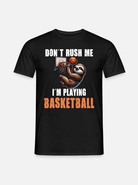 Faultier Basketball Ich hetze nicht ich spiele - Männer T-Shirt - Schwarz