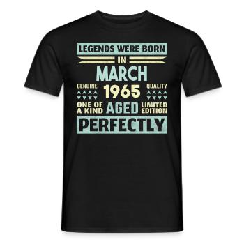 59. Geburtstag März Jahrgang 1965 Geschenkidee - Männer T-Shirt - Schwarz - Vorne - AI Model Male 178 light (178cm)