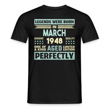 76e anniversaire mars Vintage 1948 idée cadeau - T-shirt homme - noir - Devant - AI Model Male 178 light (178cm)