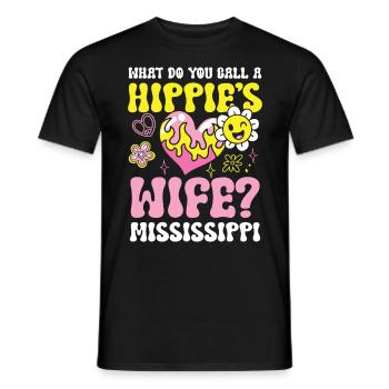 Hippie's Wife Mississippi für einen Hippie - Männer T-Shirt - Schwarz - Vorne - AI Model Male 178 light (178cm)