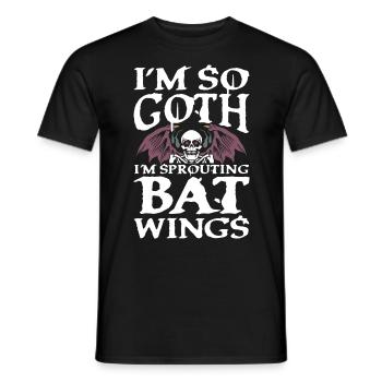 I'm so Goth I'm Sprouting Bat Wings für Gothik - Männer T-Shirt - Schwarz - Vorne - AI Model Male 178 light (178cm)