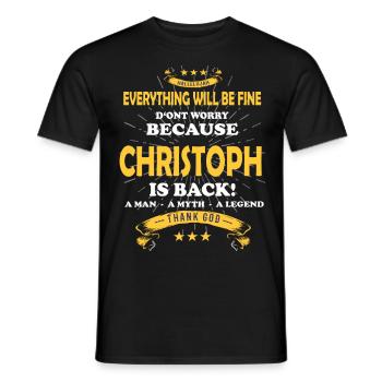 Tout va bien se passer, car Christoph Ist da Outfit - T-shirt homme - noir - Devant - AI Model Male 178 light (178cm)