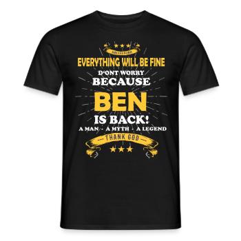 Tout va bien se passer parce que Ben est là - T-shirt homme - noir - Devant - AI Model Male 178 light (178cm)