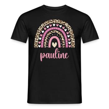 Pauline Regenbogen Name Geburtstag Pauline - Männer T-Shirt - Schwarz - Vorne - AI Model Male 178 light (178cm)