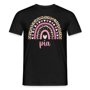 Pia Regenbogen Name Geburtstag Pia - Männer T-Shirt - Schwarz - Vorne - AI Model Male 178 light (178cm)