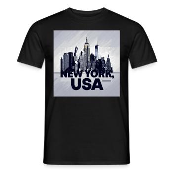 New York City Skyline - Männer T-Shirt - Schwarz - Vorne - AI Model Male 178 light (178cm)