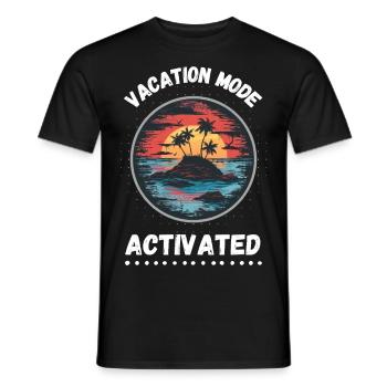 Summer motif Vacation Mode activated with palm trees - Men's T-Shirt - black - Front - AI Model Male 178 light (178cm)