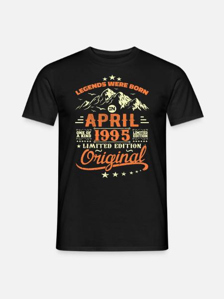 April 1995 Birthday Gift 1995 Legends April - Men's T-Shirt - black
