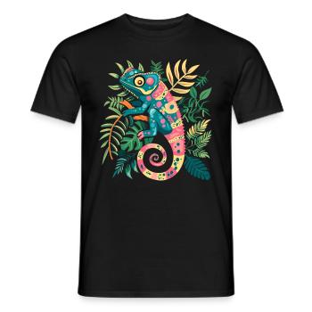 Chameleonaire A Rich Lizard für - Männer T-Shirt - Schwarz - Vorne - AI Model Male 178 light (178cm)