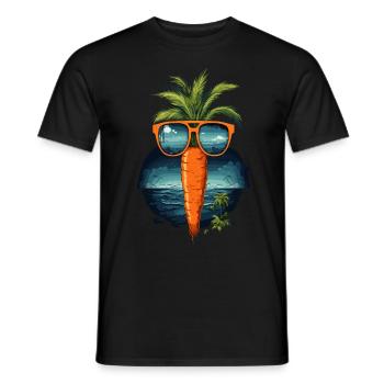 Funky Karotte mit Sonnenbrille Strandgemüse - Männer T-Shirt - Schwarz - Vorne - AI Model Male 178 light (178cm)