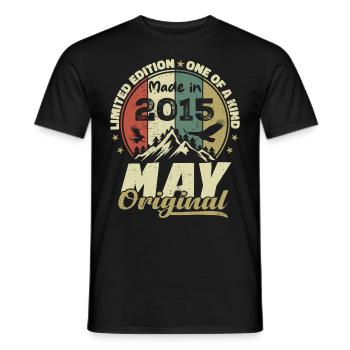 Vintage-Geschenk zum Jubiläum im Mai 2015 - Männer T-Shirt - Schwarz - Vorne - AI Model Male 178 light (178cm)