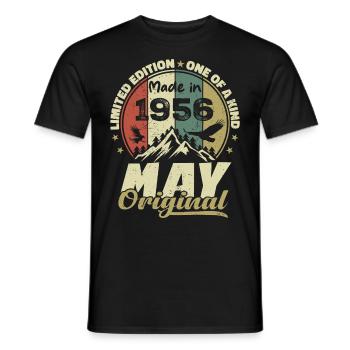 Vintage-Geschenk zum Jubiläum im Mai 1956 - Männer T-Shirt - Schwarz - Vorne - AI Model Male 178 light (178cm)