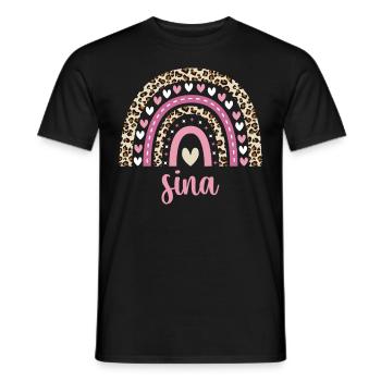 Sina Regenbogen Name Geburtstag Sina - Männer T-Shirt - Schwarz - Vorne - AI Model Male 178 light (178cm)