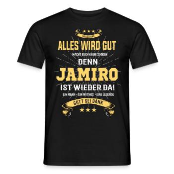 Tout va bien se passer parce que Jamiro est là - T-shirt homme - noir - Devant - AI Model Male 178 light (178cm)