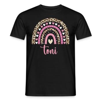 Toni Regenbogen Name Geburtstag Toni - Männer T-Shirt - Schwarz - Vorne - AI Model Male 178 light (178cm)