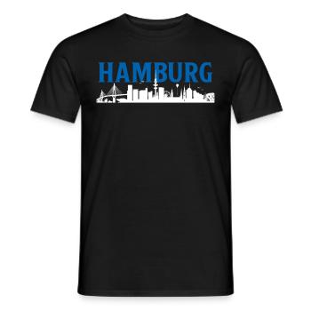 Hambourg Ville hanséatique Allemagne du Nord Bas-allemand - T-shirt homme - noir - Devant - AI Model Male 178 light (178cm)