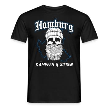 Hambourg Ville hanséatique Allemagne du Nord Bas-allemand - T-shirt homme - noir - Devant - AI Model Male 178 light (178cm)