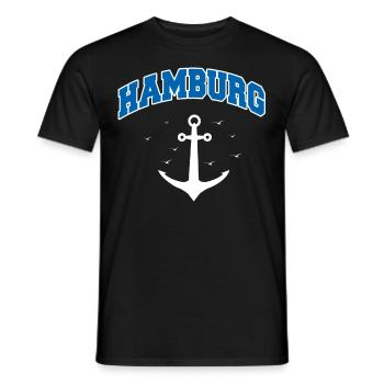 Hambourg Ville hanséatique Allemagne du Nord Bas-allemand - T-shirt homme - noir - Devant - AI Model Male 178 light (178cm)