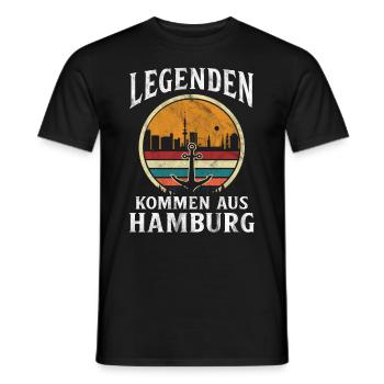 Hambourg Ville hanséatique Allemagne du Nord Bas-allemand - T-shirt homme - noir - Devant - AI Model Male 178 light (178cm)