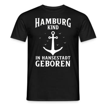 Hambourg Ville hanséatique Allemagne du Nord Bas-allemand - T-shirt homme - noir - Devant - AI Model Male 178 light (178cm)