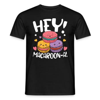 Hey Macaroon für einen Geniesser des französichen - Männer T-Shirt - Schwarz - Vorne - AI Model Male 178 light (178cm)
