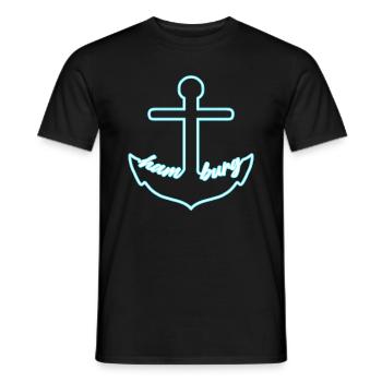 Hamburg Tshirt Geschenk Moin Hamburch Fußball - Männer T-Shirt - Schwarz - Vorne - AI Model Male 178 light (178cm)