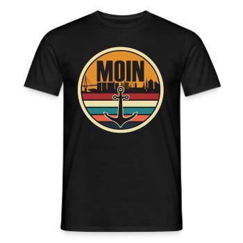 Hamburg Tshirt Gift Moin Hamburch Football - Men's T-Shirt - black - Front - AI Model Male 178 light (178cm)