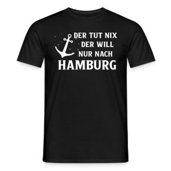 Hamburg Tshirt Geschenk Moin Hamburch Fußball - Männer T-Shirt - Schwarz - Vorne - AI Model Male 178 light (178cm)