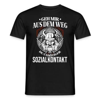 T-shirt Viking Valhalla Valhalla Dieu Odin - T-shirt homme - noir - Devant - AI Model Male 178 light (178cm)