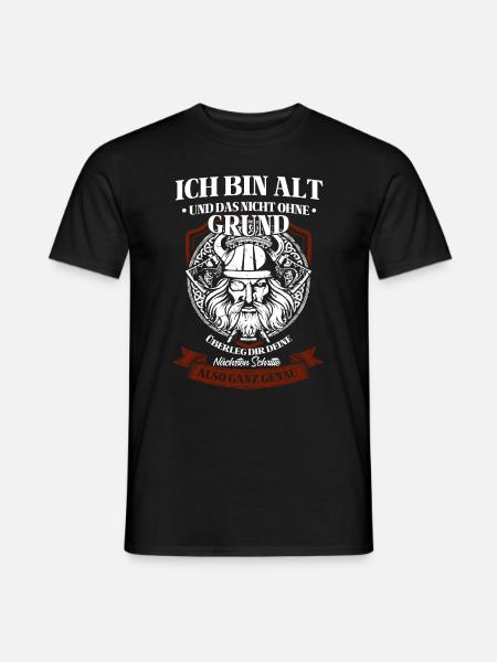 Wikinger Tshirt Viking Valhalla Walhalla Gott Odin - Männer T-Shirt - Schwarz