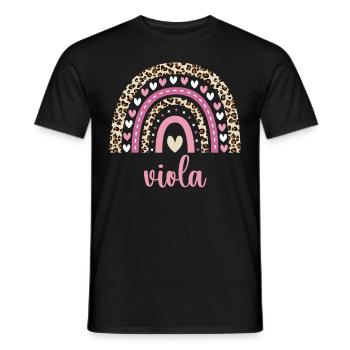 Viola Regenbogen Name Geburtstag Viola - Männer T-Shirt - Schwarz - Vorne - AI Model Male 178 light (178cm)