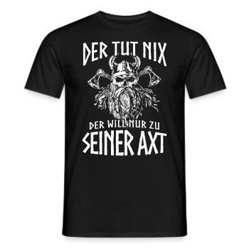 Wikinger Tshirt Viking Valhalla Walhalla Gott Odin - Männer T-Shirt - Schwarz - Vorne - AI Model Male 178 light (178cm)